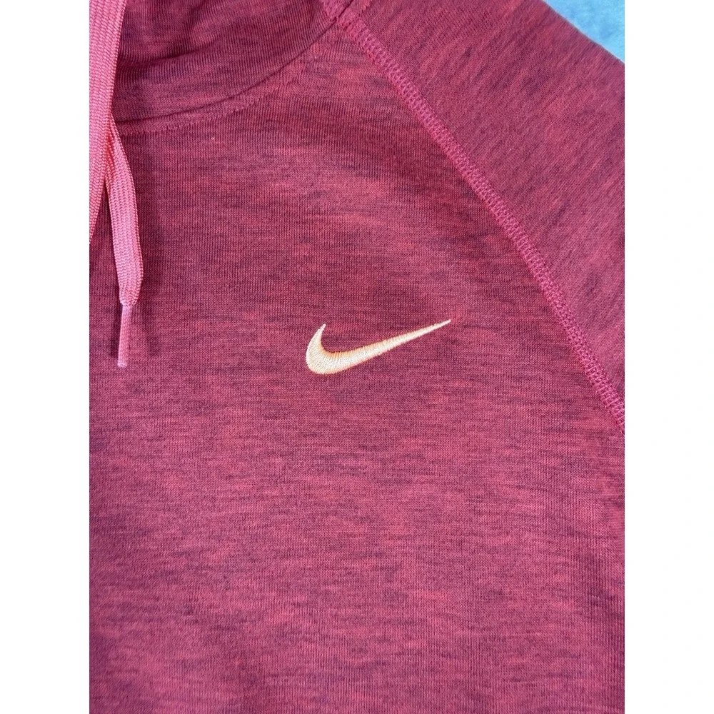 Nike Hoodie‎ Womens Medium Red Therma Fit Fleece Just Do It Pullover